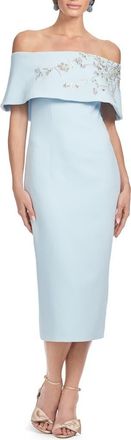 Sachin & Babi Naira Beaded Off the Shoulder Gown in Ice Blue at Nordstrom, Size 0