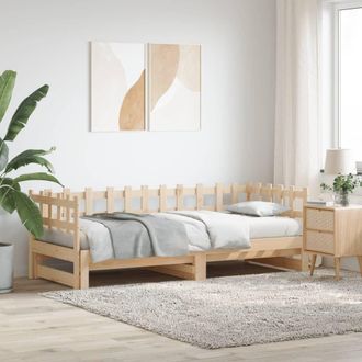 vidaXL Sof&aacute; Cama Extra&iacute;ble Madera Maciza De Pino 2x(90x200) Cm Vidaxl