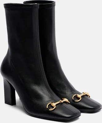 Gucci Signora Horsebit leather ankle boots