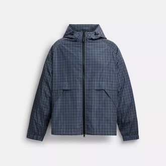 Coach Plaid Windbreaker In Recycled Polyester