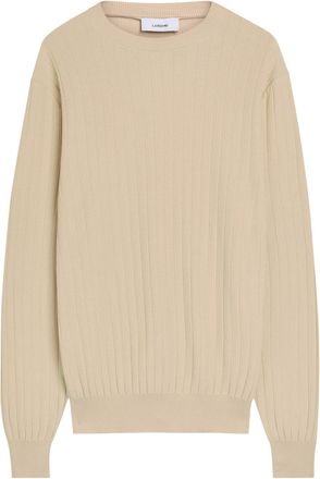Lardini Ribbed Fine-knit Cotton Jumper - Ecru - XL