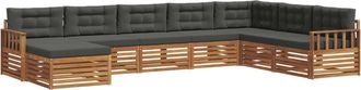 vidaXL Conjunto De Sof&aacute;s De Exterior 8 Uds. Natural Y Antracita Vidaxl