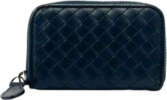 Bottega Veneta Pre-owned Wallets, female, Blue, Size: ONE SIZE Pre-owned Leather Coin Card Case