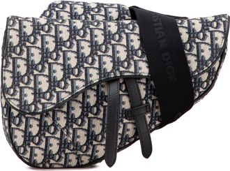 Dior Pre-owned Womens Saddle Bag Iconic Canvas - Light Grey Textile - One Size