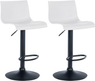 Clp Clp - Set De 2 Taburetes De Bar Branford Blanco Pl&aacute;stico