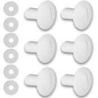 OEM Tornillos De Pl&aacute;stico Para Ruedas De Limpiafondos Polaris 180/280 Con Arandelas Adicionales, 6 Piezas, Repuestos Para Limpiafondos C55 C-55, Color Bla