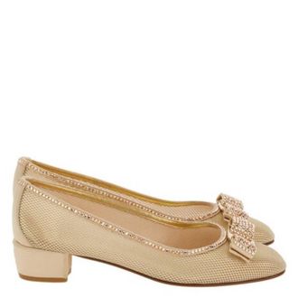 Ferragamo Vara Bow Mesh Pumps, Size 7 C