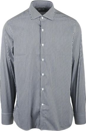 Sonrisa Long-Sleeve Technical Shirt With Fine Vertical Stripes