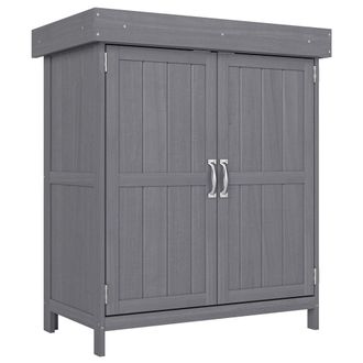 OUTSUNNY Armario de jard&iacute;n 74x43x88 cm gris