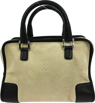 Loewe Amazona Bag Suede Beige Suede Handbag (Pre-Owned)