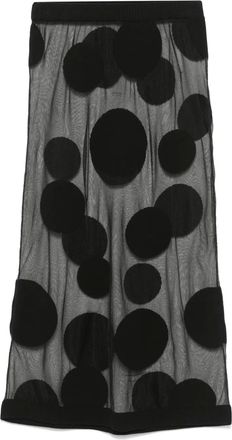 Viktor & Rolf Gonna midi a pois - Nero