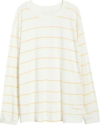 Free People FP Movement Printed Hustle Layer T-Shirt in Awning Stripe Ivory at Nordstrom, Size X-Small Regular