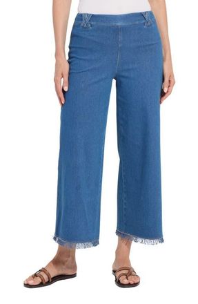 Lyss&eacute; Liloh High Waist Ankle Wide Leg Denim Pants in Mid Wash at Nordstrom, Size X-Large