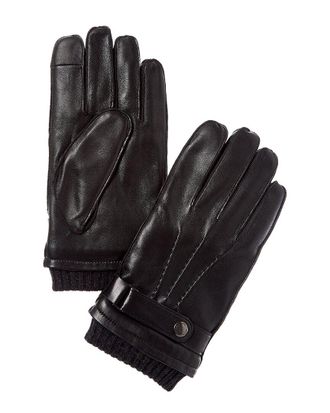 Brooks Brothers Belted Wool-Trim Leather Gloves