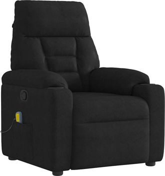 vidaXL Sill&oacute;n Reclinable De Masaje Tela De Microfibra Negro Vidaxl