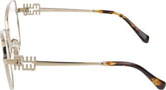 Miu Miu 0MU Metal Geometric Frame Eyeglasses - Gold
