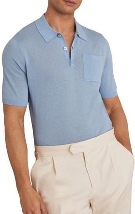 Reiss Nelson Pocket Polo Sweater in Mid Blue at Nordstrom Rack, Size Xx-Large