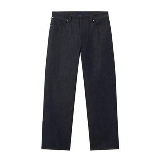 Stone Island Jeans, Heren, Blauw, W34, Katoen, Loose-fit Five-pocket Jeans