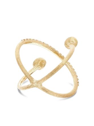 Nanis 18K yellow gold small Élite diamond criss-cross ring - Goud