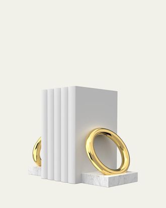 ANNA new york Marble Ring Bookends, Set of 2