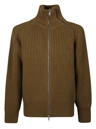 Dries Van Noten Khaki High Collar Sweater