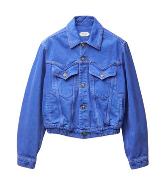 Versace Denim Blue Shirt Collar Jacket