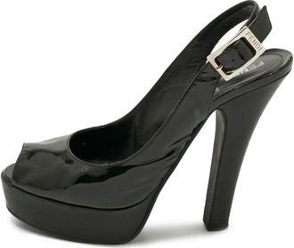 Fendi Sandali slingback in pelle - Nero
