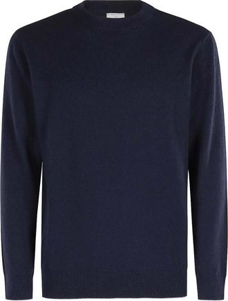 Eleventy Round Neck Sweater Blue Light Gray
