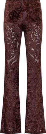 Etro Purple Flared Flat Front Pants