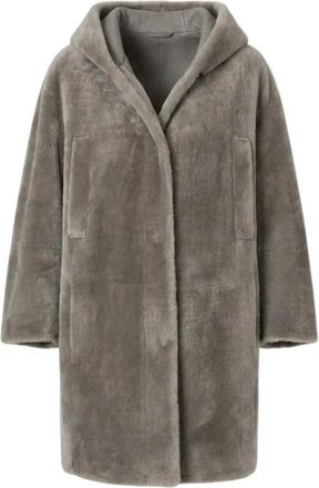PESERICO Faux Fur & Shearling Jassen - Dames - Jassen - Grijs - M - Jassen