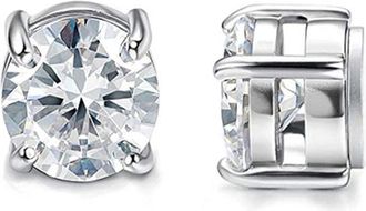 Generic 1 Pairs Stainless Steel Magnetic Stud Earrings for Men Women Black/Silver Tone Non-Piercing Clip On Stud Earrings Set 8mm Nice and Clever