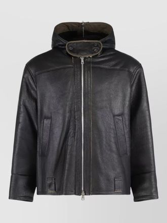 Our Legacy sheepskin aviator jacket hood and belt