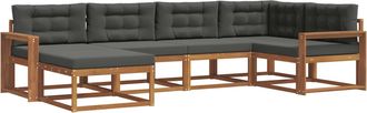 vidaXL Conjunto De Sof&aacute;s De Exterior 6 Uds. Natural Y Antracita Vidaxl