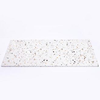 Saniclass Tops Topblad - 120x1.8x46cm - 2 afvoeren - 2 kraangaten - Terrazzo