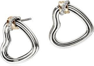 John Hardy Bamboo Collection Heart Earrings in Silver And Gold at Nordstrom Rack