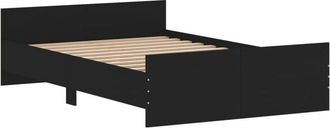 vidaXL Estructura de cama con cabecero piecero negro 120x200 cm Vidaxl