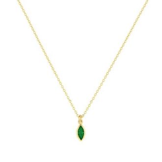 Set & Stones Marquise Birthstone Charm Necklace in Gold /May at Nordstrom