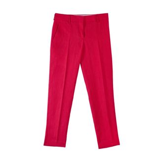 Paul Smith Pantalone Pinces Lino - female - Paul Smith - Slim-fit Trousers - Red - XS - Trousers