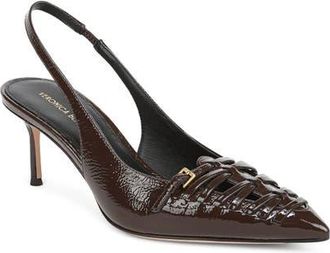 Veronica Beard Rashida Slingback Pointed Toe Pump in Mocha at Nordstrom, Size 8.5
