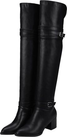 Yardwe Women S Knee-above Long Boots with Thick High Heels Anti-skid Wear-resistant Sole Comfortable Breathable Insole Stylish Over-the-knee Design for Cold 