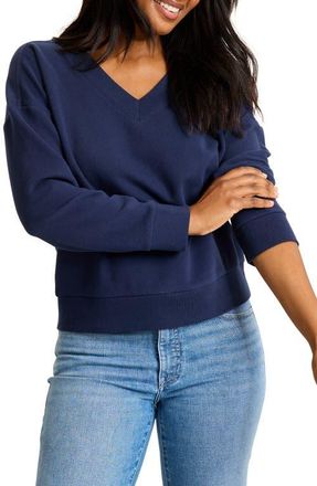 Tommy Bahama Marina del Mar Cotton V-Neck Sweatshirt in Coastline at Nordstrom, Size X-Small