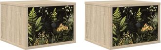 vidaXL Mesita De Noche De Pared Rhenen 2 Uds. Roble Sonoma Vidaxl