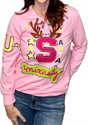 Berek Santa University Sweater In Pink