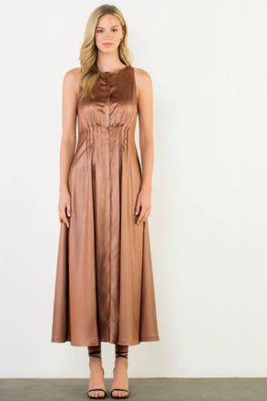 THML Clothing Darby Maxi Dress In Brown