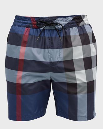 Burberry Men & apos;s Guildes Signature Check Swim Trunks