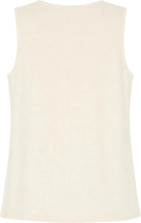Fabiana Filippi Ribgebreide Tanktop van Katoen - Dames - Tops zonder mouwen - Wit - L - Katoen - Tops