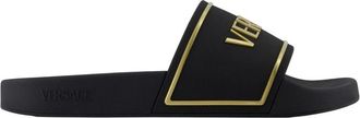 Versace Sliders, male, Black, Size: 10 US Rubber Sliders