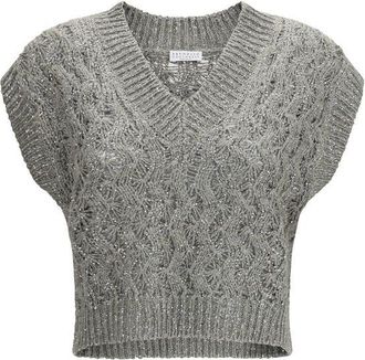 Brunello Cucinelli Bicolor Silk Womens Sweatshirt