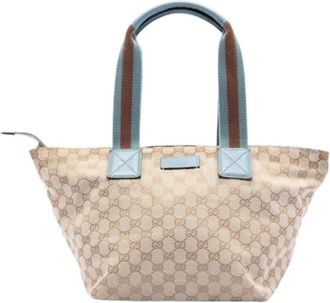 Gucci Pre-owned Tote Bags, female, Beige, Size: ONE SIZE Pre-owned Canvas Tote