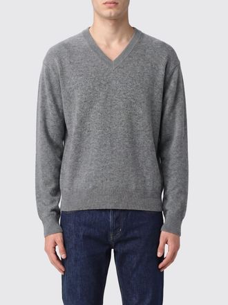 Jil Sander Maglia con scollo a V in puro cashmere e bordi a costine